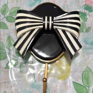 Mackenzie Childs  Black and White Striped Bow  Pretty as a Picture Bow Hook